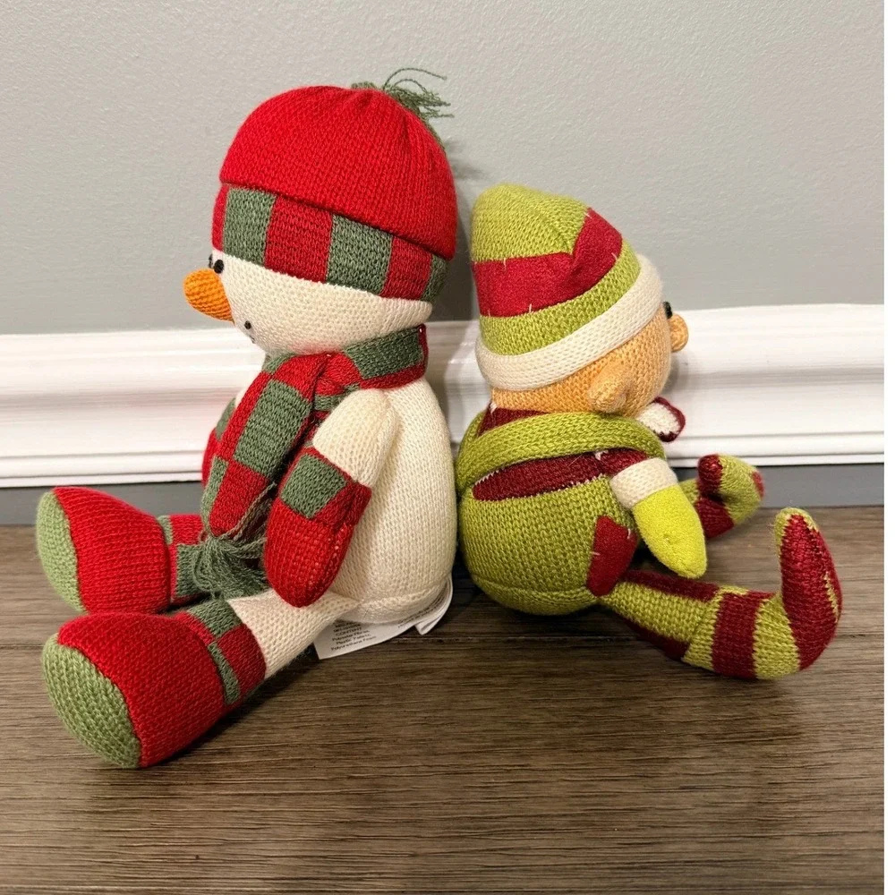 Animal Adventure Christmas Knit Snowman‎ and Elf Plush Set